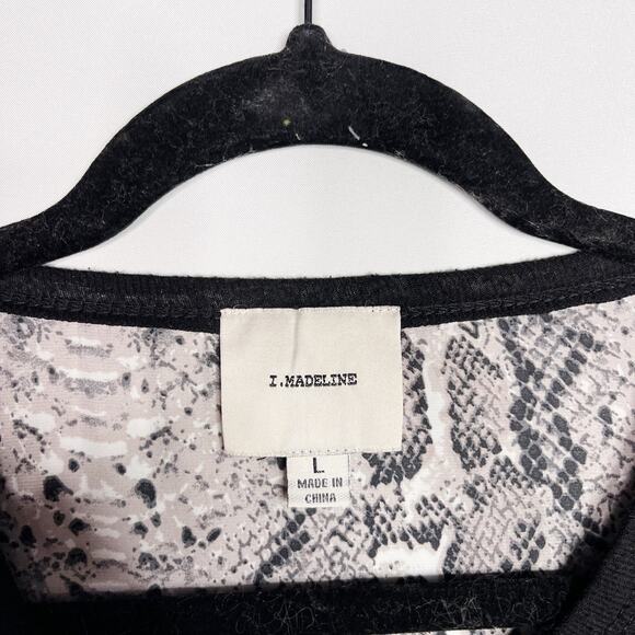 Anthropologie I Madeline Large L Black Snakeskin Sleeveless Top High Low Hem - Picture 7 of 9